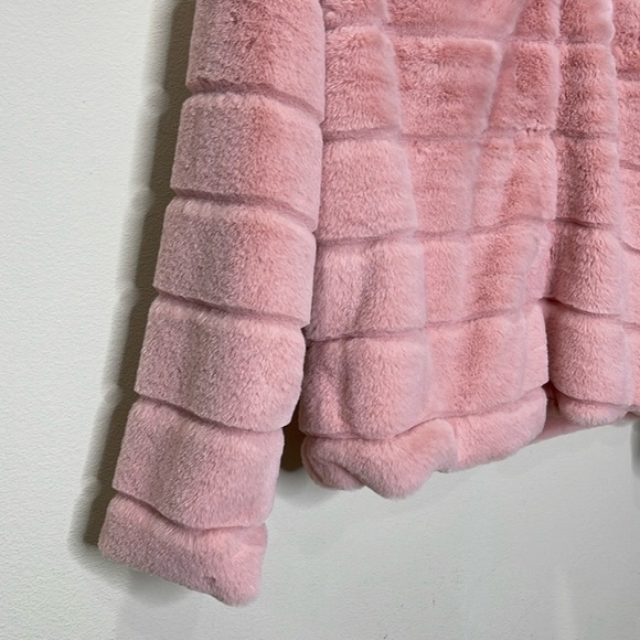 Ci Sono Kids by Cavalini Ultra Luxury Pink  Mink Faux Fur Plush Coat - Picture 3 of 6